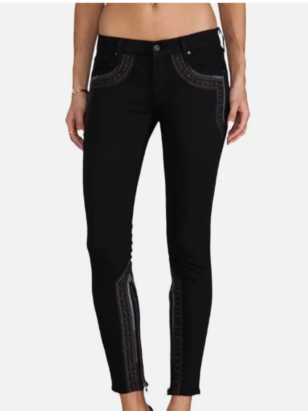 Mother The Looker Inside Zip Black Sheep and the Princess Jeans